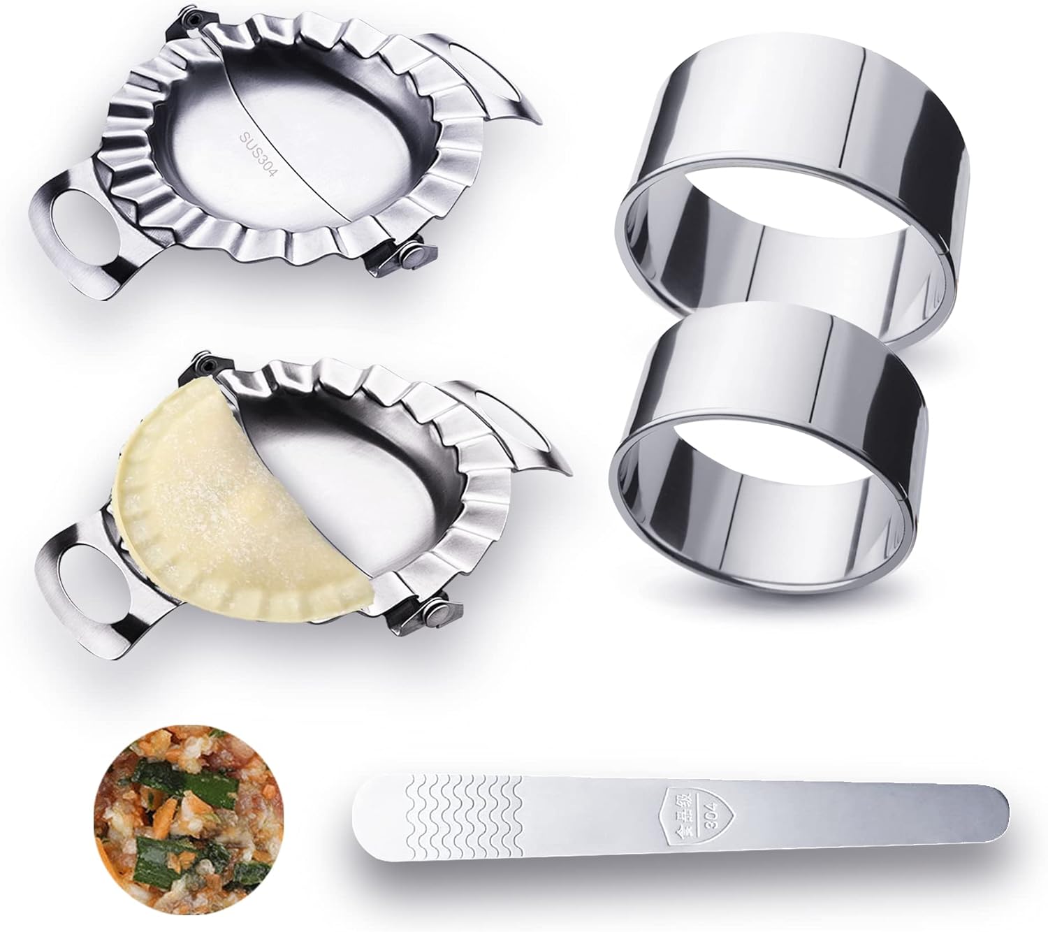 Stainless Steel Dumpling Maker Set - Easy Empanadas, Pastelitos, and More!