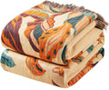 Fall Boho Throw Blanket 80x90 - Ultra Soft 4-Layer Cotton Throw