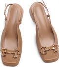 Slingback Mary Jane Heels Low Block Heel Closed Square Toe Pump Pumps