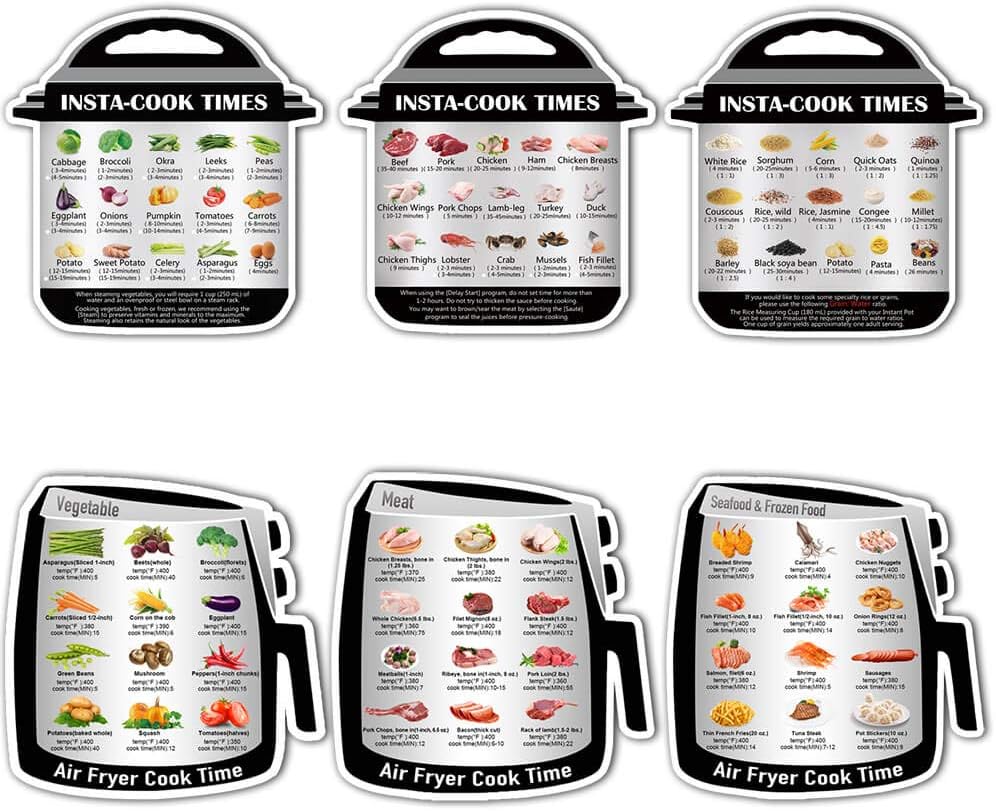 Time-Saving Kitchen Magnet Set - Instant Pot & Air Fryer Cheat Sheets