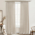 Floor Length Semi Sheer Curtains 120 in 2 Panels Set - Light Filtering