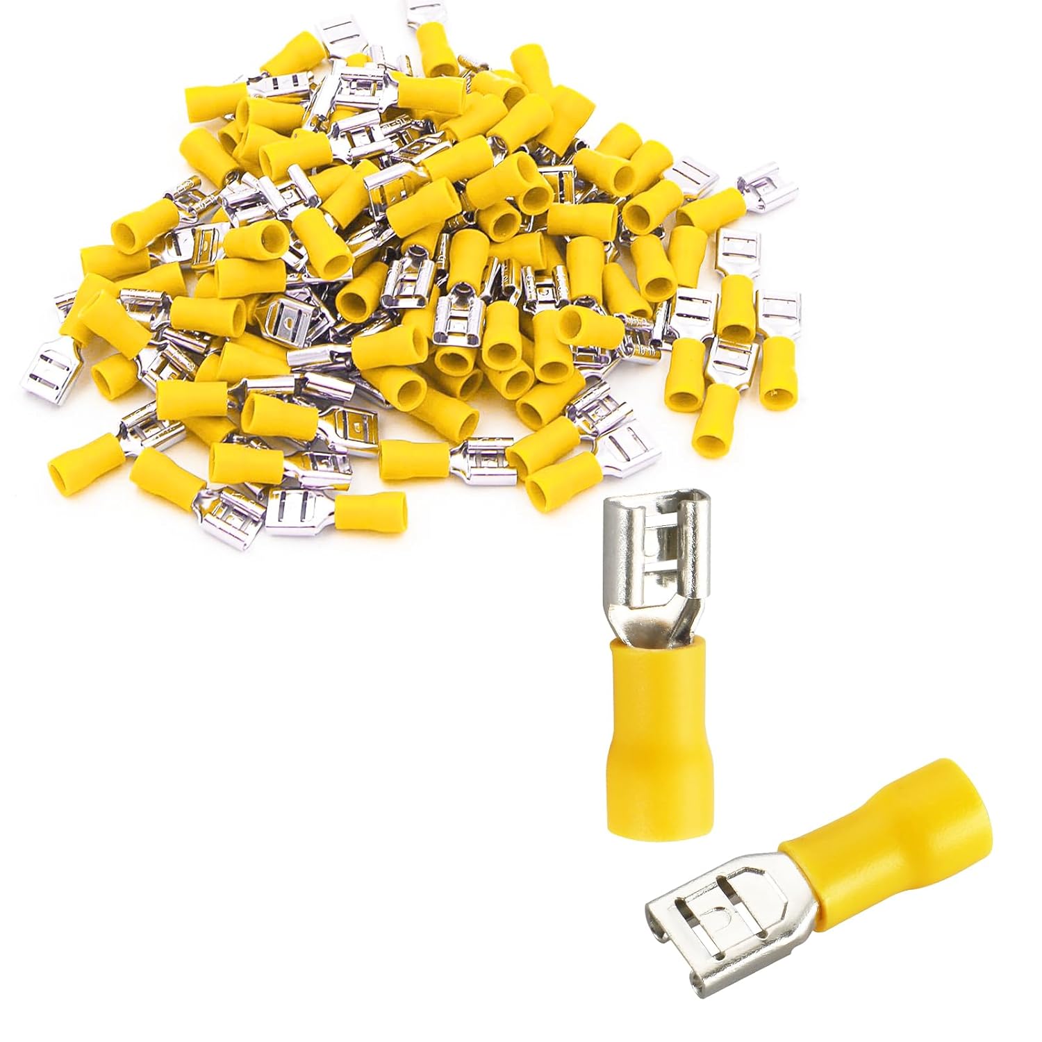 Baomain 1/4in Female Quick Disconnect Spade Terminals for 12-10 AWG