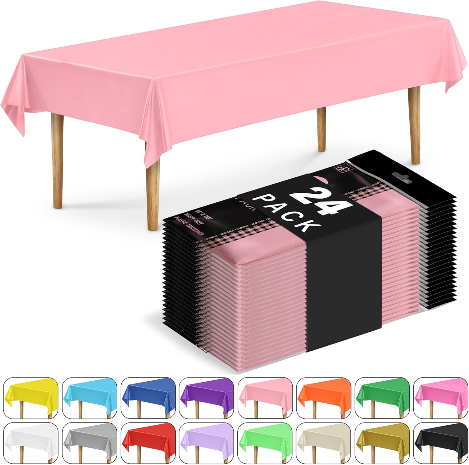 DecorRack 24 Pack Rectangular Tablecloths for Any Occasion