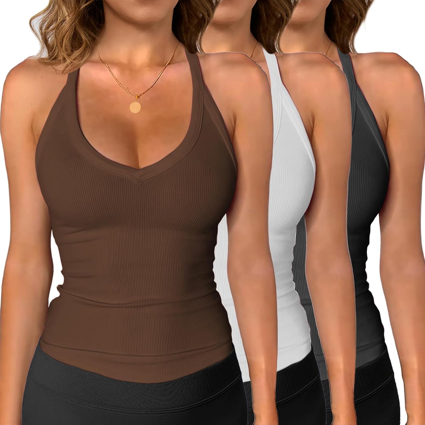 iGENJUN 3 Pack Workout Tops for Women - Stylish Summer Tanks