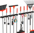 2 Pack Mop and Broom Holder Wall Mount - Space Saving Organizer