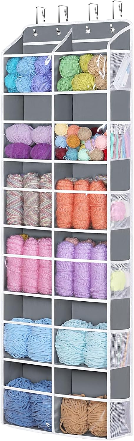 Univivi Over Door Hanging Yarn Storage Organizer for Knitting