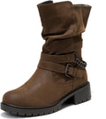 Luoika Women's Wide Width Ankle Boots - Comfortable Low Heel Short