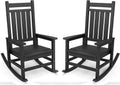 Set of 2 Black Outdoor Rocking Chairs for Adults by SERWALL