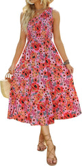 ZCSIA Women's 2024 Summer Boho One Shoulder Ruffle Dress