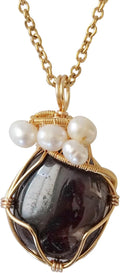 Women's Garnet Birthstone & Pearl Reversible Statement Necklace