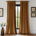 Velvet Blackout Curtains 96 in Golden Brown - Thermal Insulated