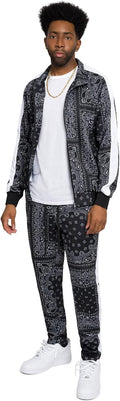 G-Style USA Men's Tiger Pattern Tracksuit Set - Slim Velour Fit