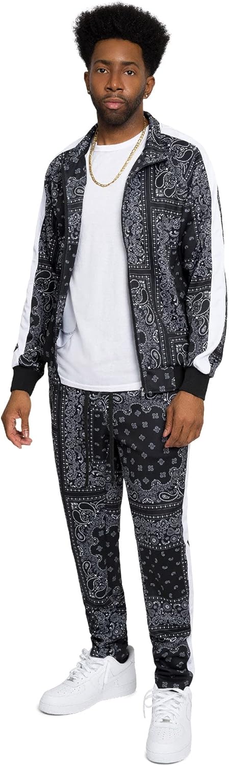 G-Style USA Men's Tiger Pattern Tracksuit Sets for Active Style