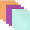 Top Bound Spiral Notebook 6 Pack - Thick Paper, Durable Backing