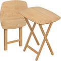 Oversized Hardwood Folding TV Tray Tables 25.5 in - Spacious Solid