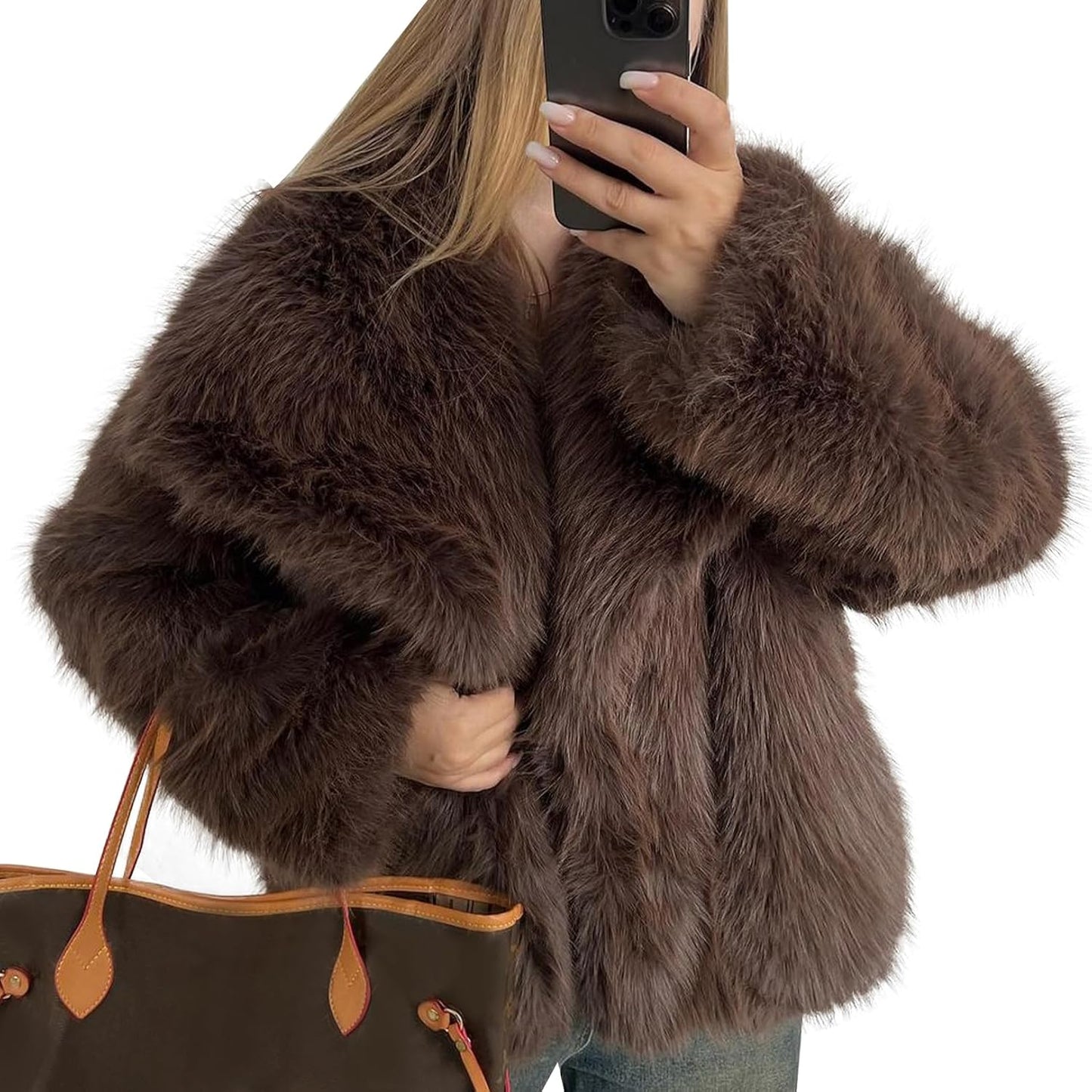 Flygo Women's Faux Fur Coat for Elegant Winter Style