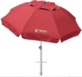 7ft Heavy Duty High Wind Beach Umbrella - Tilt, Sand Anchor, UV 50