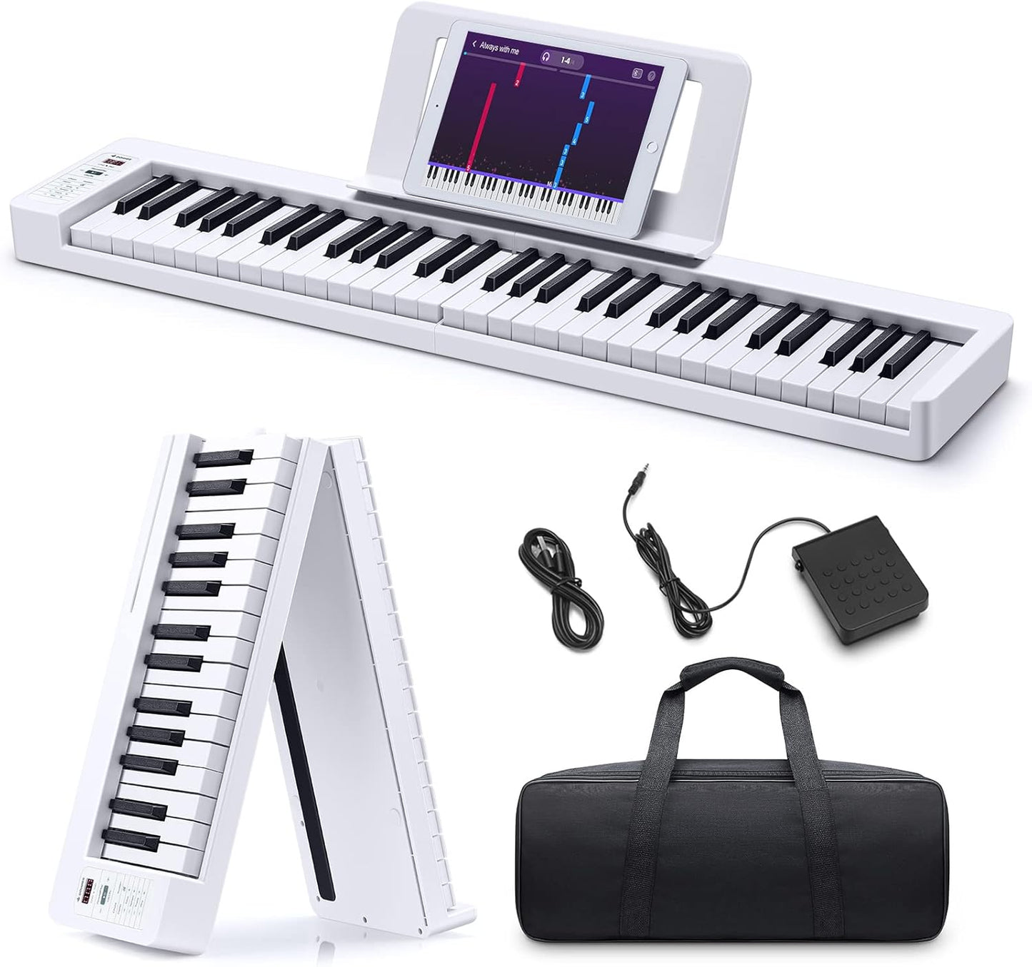 Portable Bluetooth Keyboard Piano Bundle - Easy Learning