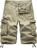 Women's Cotton Loose Fit Zipper Multi-Pockets Twill Bermuda Shorts Leg