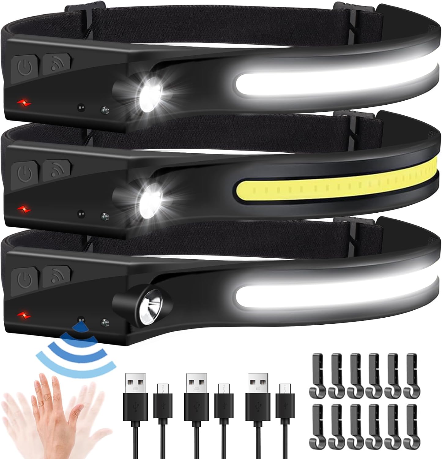 EGUKU Motion-Sensor Headlamp Set: 1200 Lumens, 5 Modes