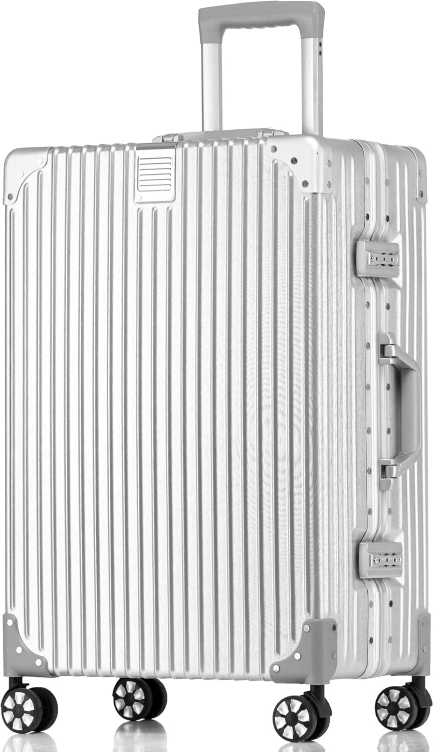 28 Inch Checked Luggage with Aluminum Frame for Effortless Travel