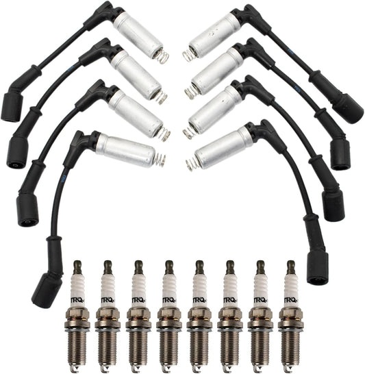 TRQ Ignition Kit Spark Plugs Wire Set for Cadillac and Corvette