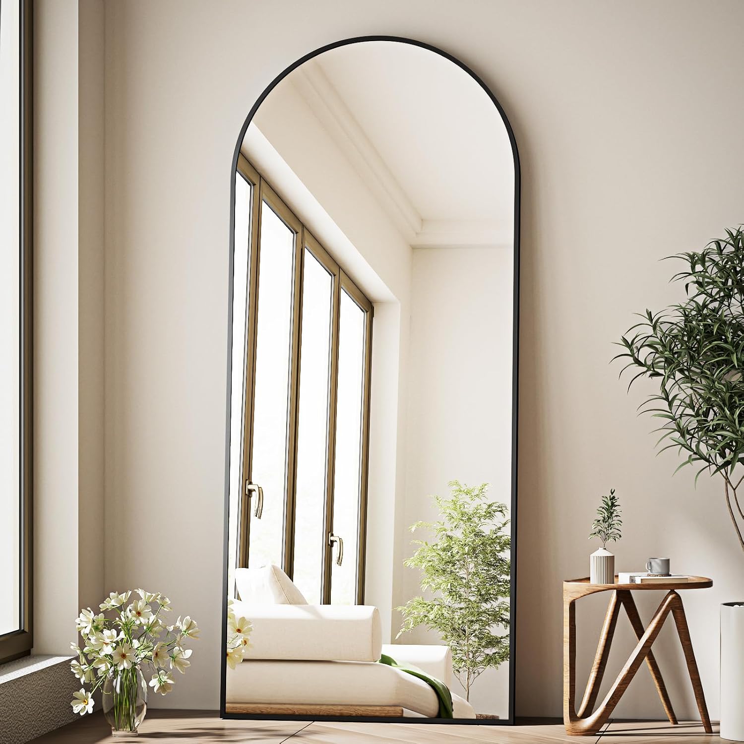 GLSLAND Arched Full Length Mirror - Elegant Floor Mirror Design
