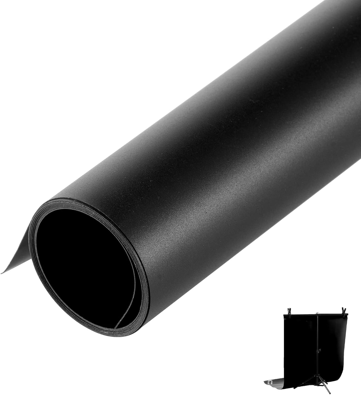Meking 48X80in Black PVC Backdrop for Photography Studio Use