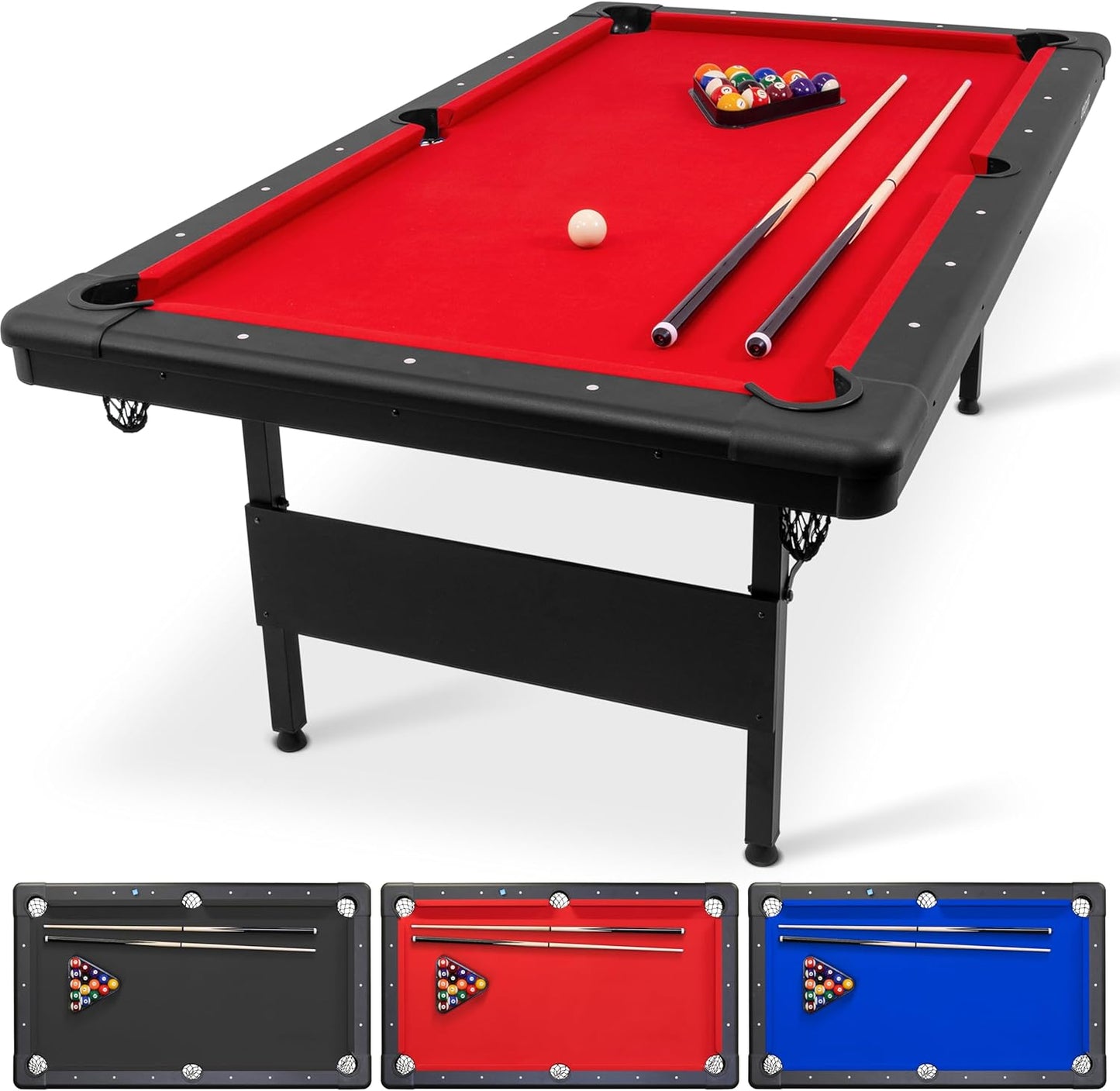 GoSports Portable Pool Table - No Assembly, Choose Your Color