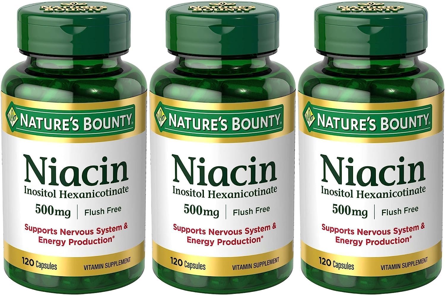 Nature's Bounty Niacin Flush Free 500 mg Capsules for Health
