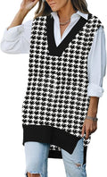 Kisscynest Oversized V Neck Knitted Sweater Vest - Layering Staple