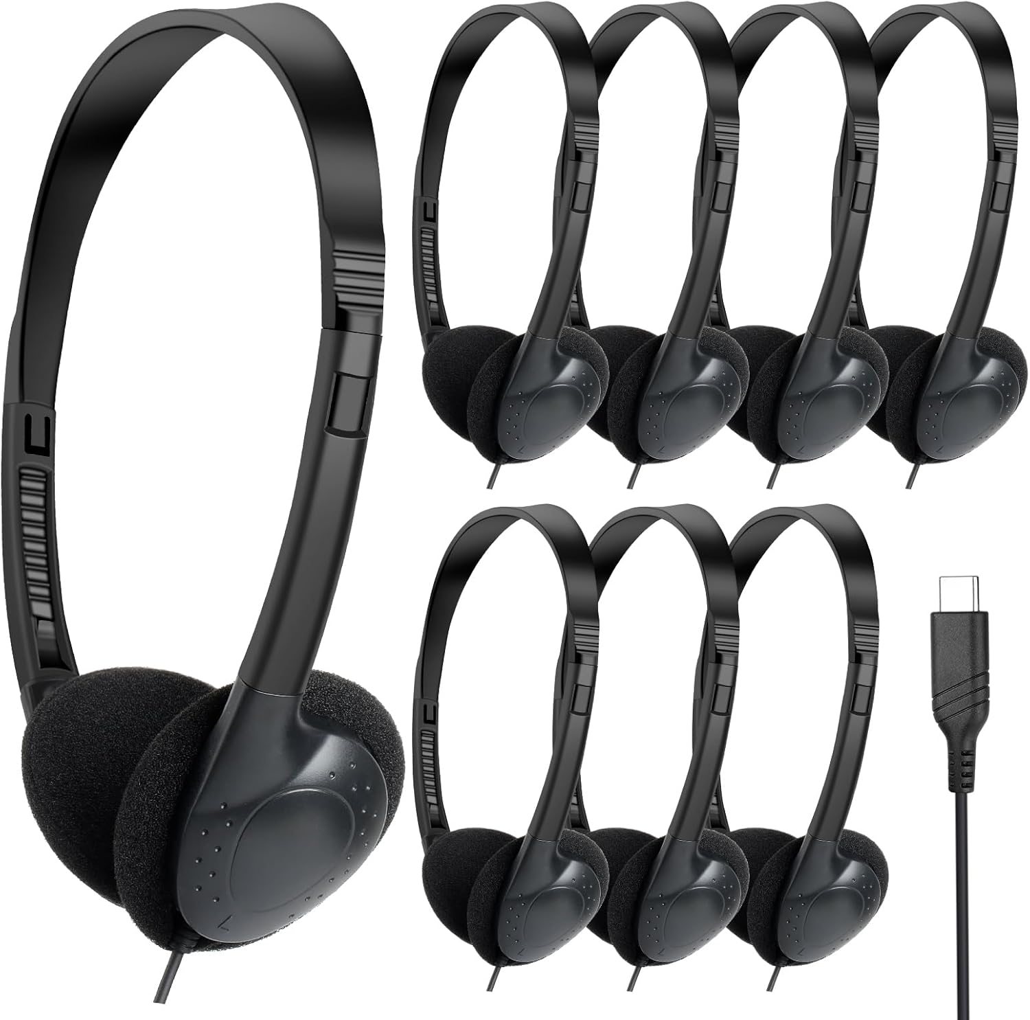 USB C Headphones Bulk 20 Pack for Classroom Use and Kids
