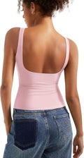 SUUKSESS Women Padded Open Back Boat Neck Tank Top - Double Lined 76%
