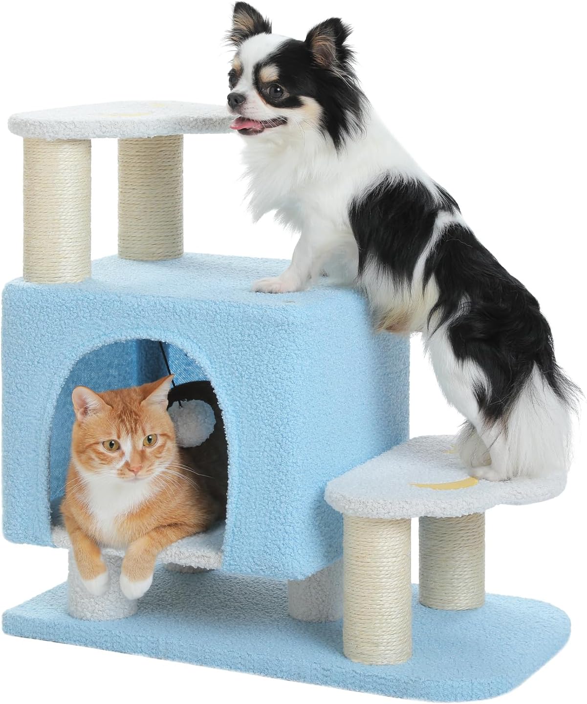 3-in-1 Cute Dog Stairs and Cat Scratching Post for Pets