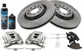 TRQ Front Brake Pad & Rotor Kit with Calipers - Ceramic Brake Upgrade