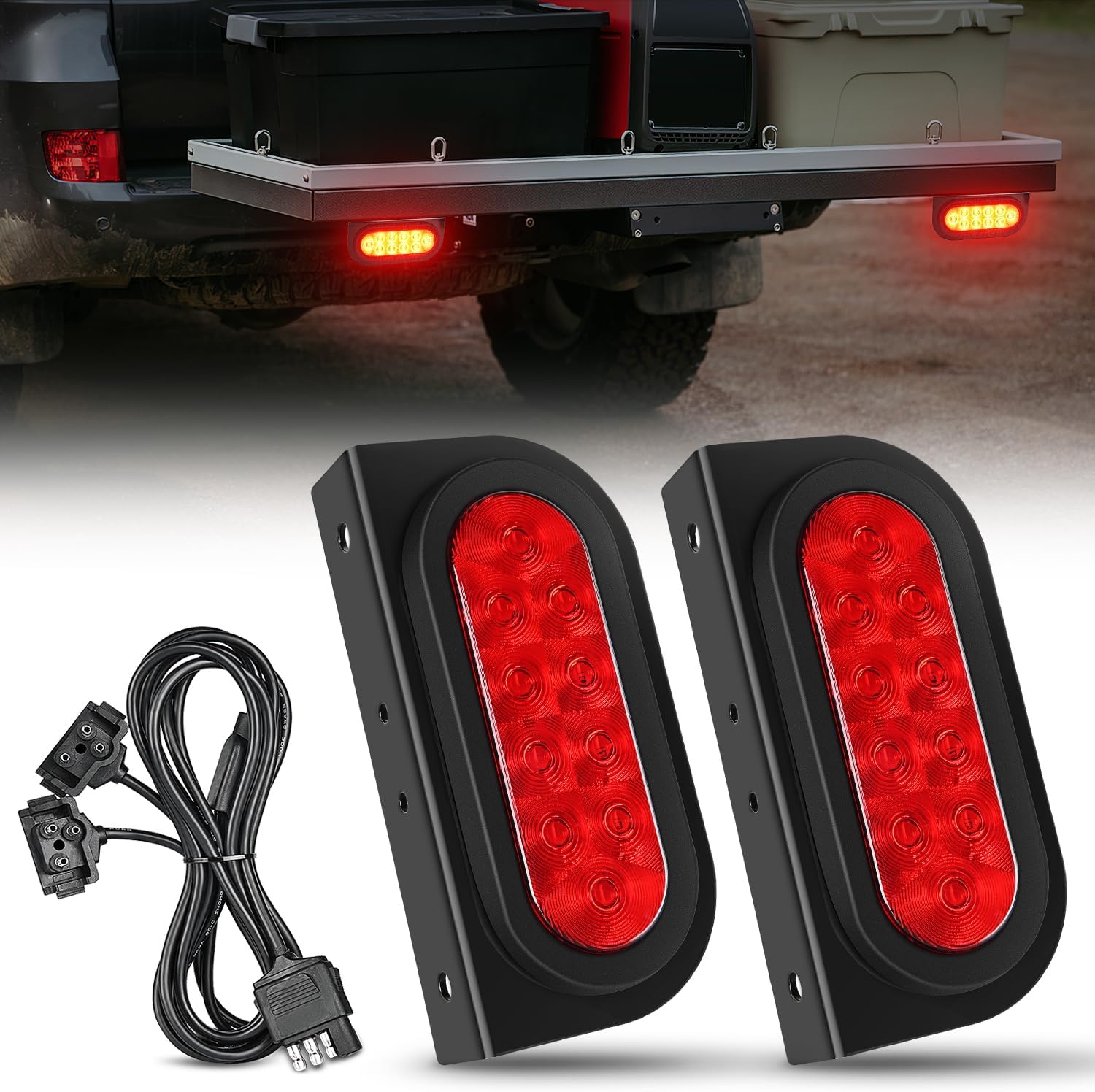 Nilight Hitch Cargo Carrier Light Kit for Trucks and Trailers