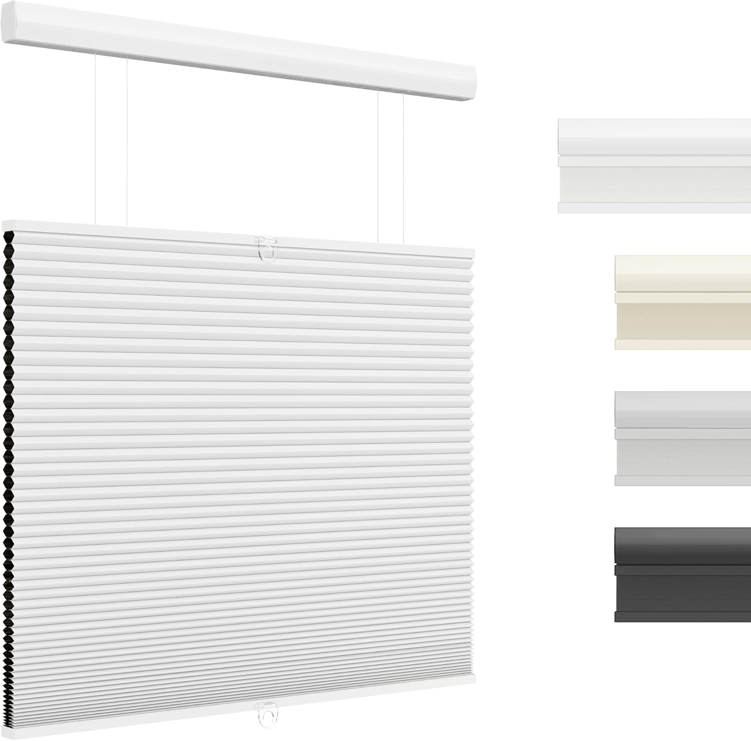 Top Down Bottom Up Cellular Shades for Indoor Windows - White