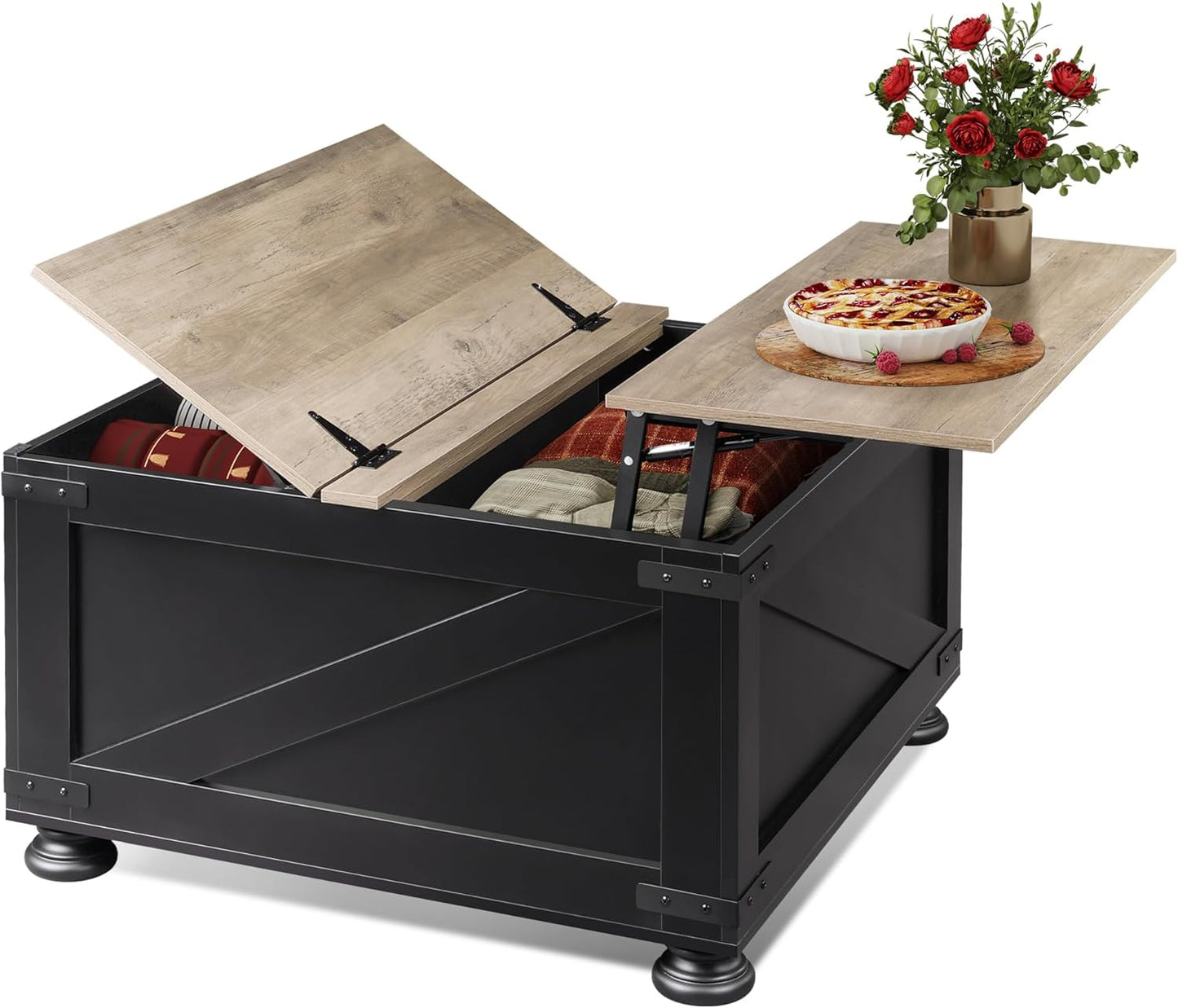 Farmhouse Lift Top Coffee Table with Hidden Storage - WLIVE