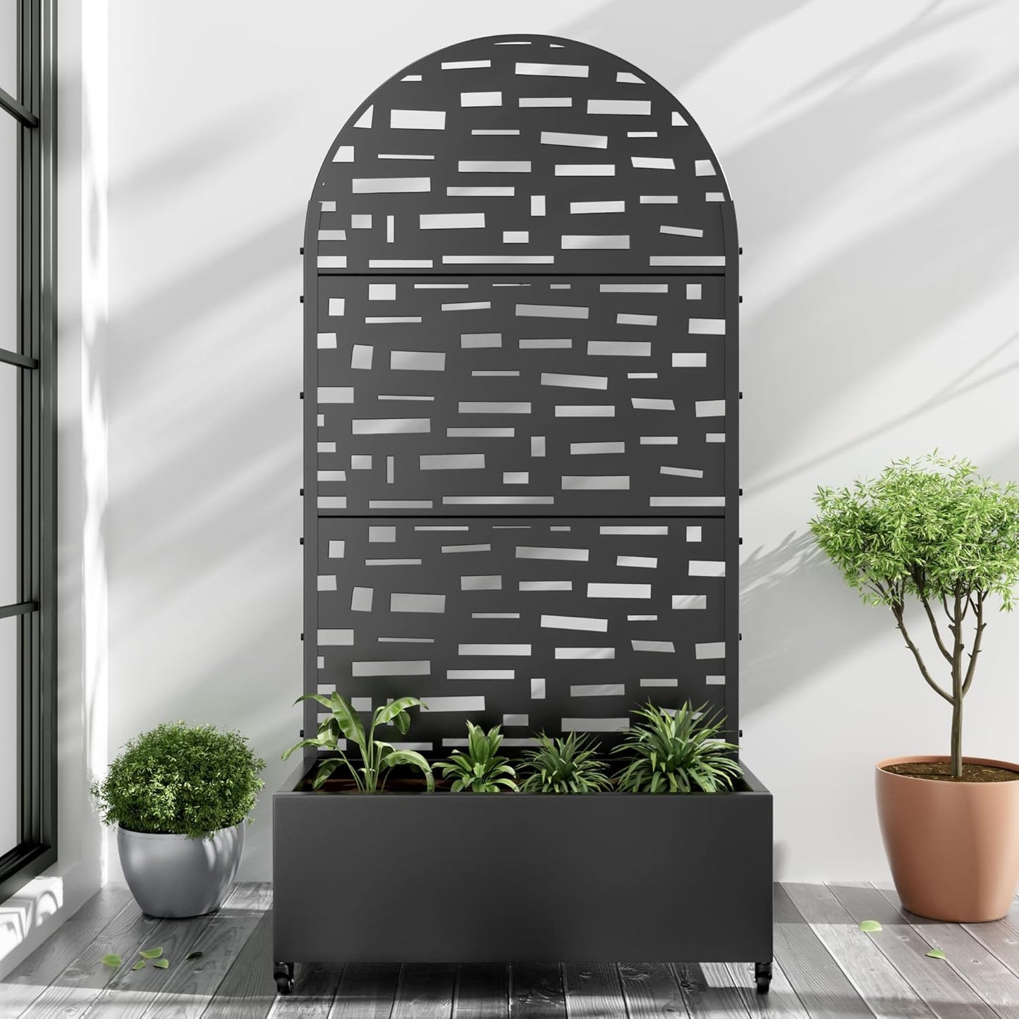 Casaphoria Metal Raised Garden Bed with Trellis for Climbing Plants