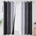 Ombre Greyish White Black Blackout Curtains 63 in Length - Full Light