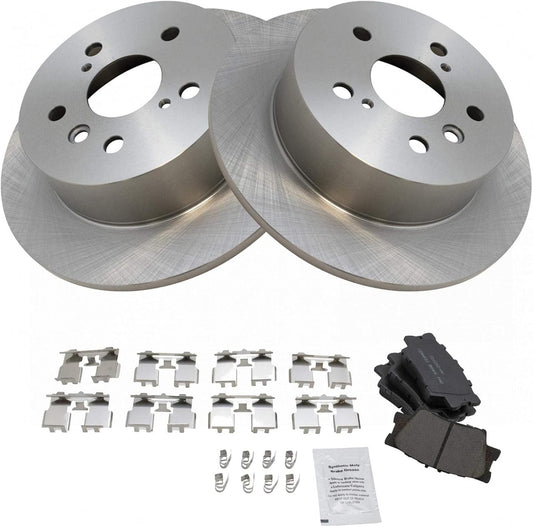 TRQ Rear Brake Pad & Rotor Kit for Lexus ES300h ES350 Avalon