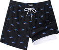 Mens 5.5 in Swim Trunks with Compression Liner - Quick Dry Comfort