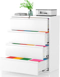 Pataku 4 Drawer File Cabinet with Lock - Secure Metal Lateral Filing