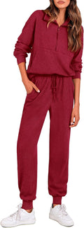 PRETTYGARDEN Women's Fall 2 Piece Lounge Sets - Cozy Ribbed Tracksuit