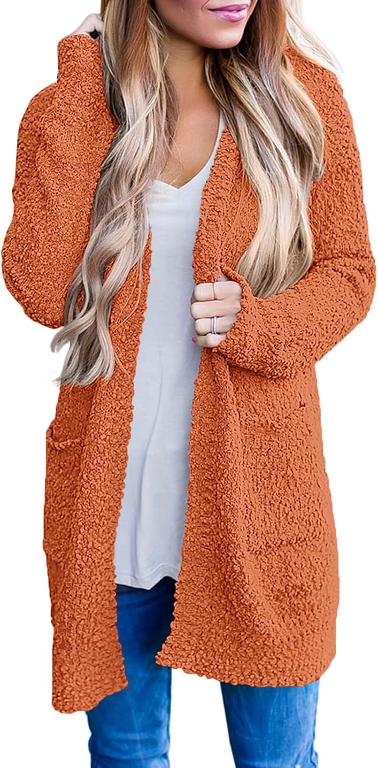 MEROKEETY Women's Long Sleeve Soft Chunky Knit Cardigan Coat