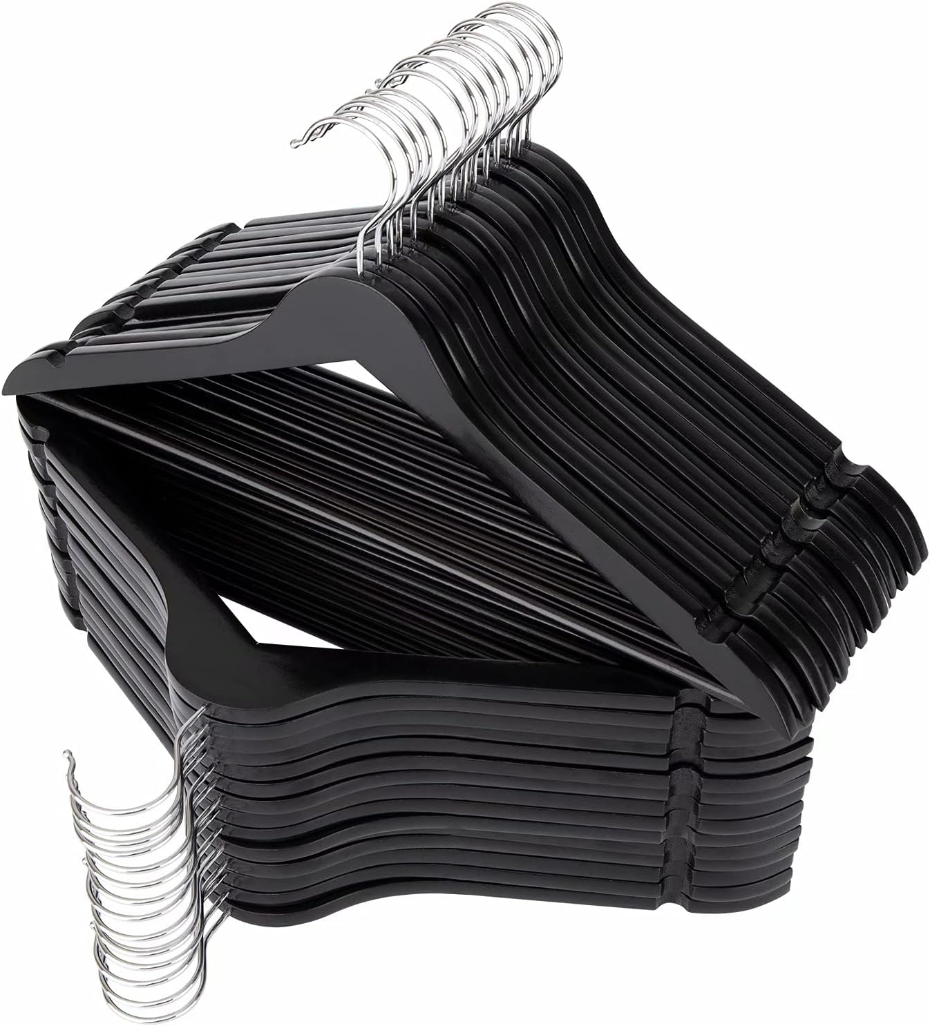 ELONG HOME Wooden Hangers 30 Pack for Suits and Coats