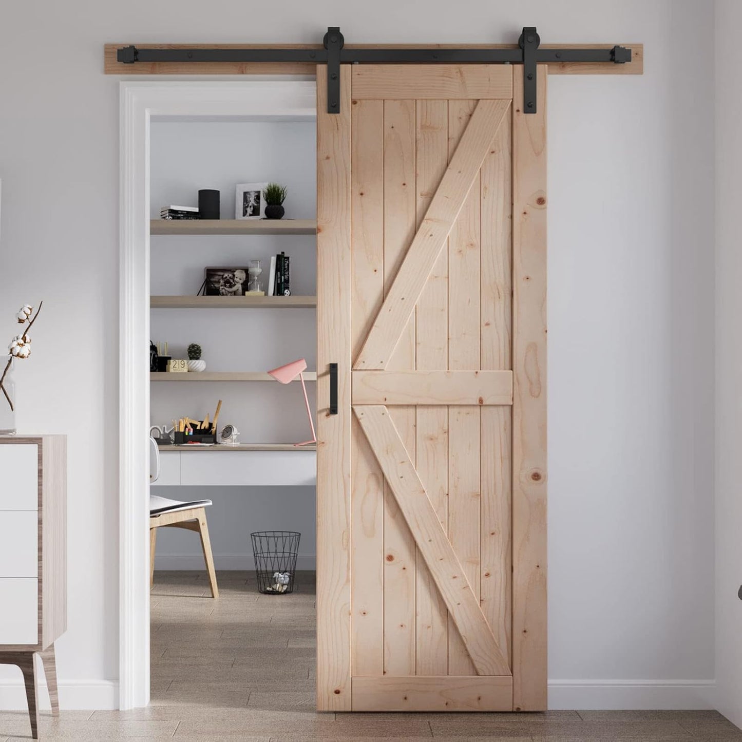 FREDBECK 30in x 84in Sliding Barn Door with Hardware Kit