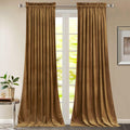 StangH Gold Brown Curtains for Living Room - Luxury Blackout Velvet