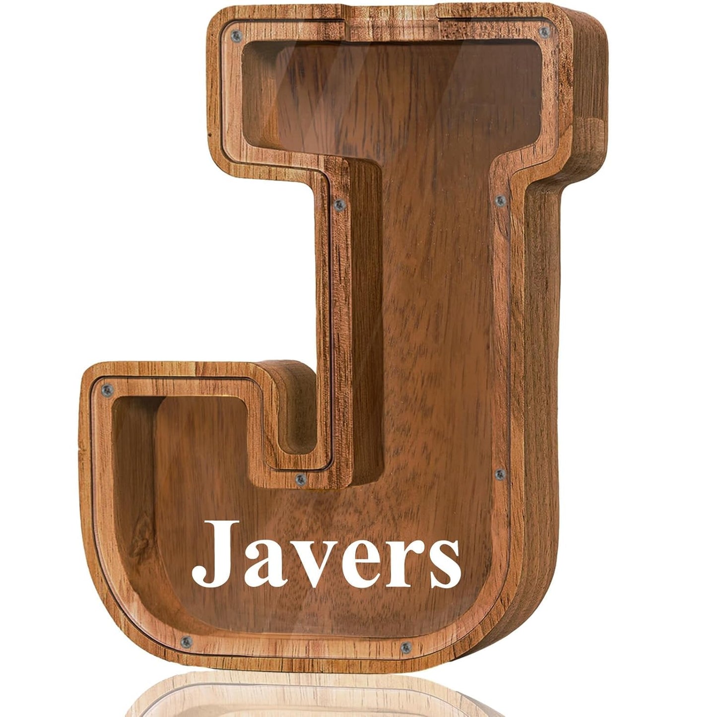 Customized Name Large Wooden Piggy Bank for Kids and Adults