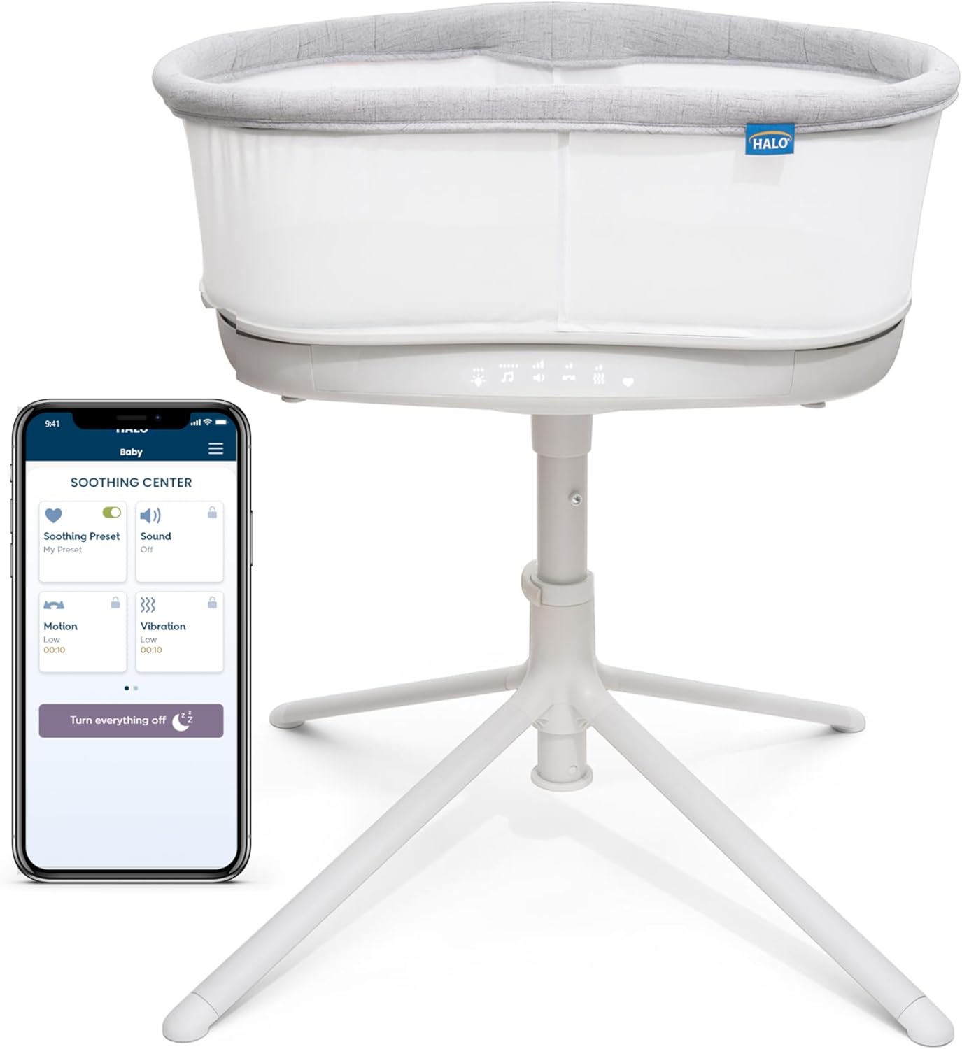 HALO BassiNest Connected Swivel Sleeper 3.0 for Newborns